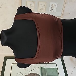 Kona Sol Square Neck Brown Bikini Swim Top Women's Size Large